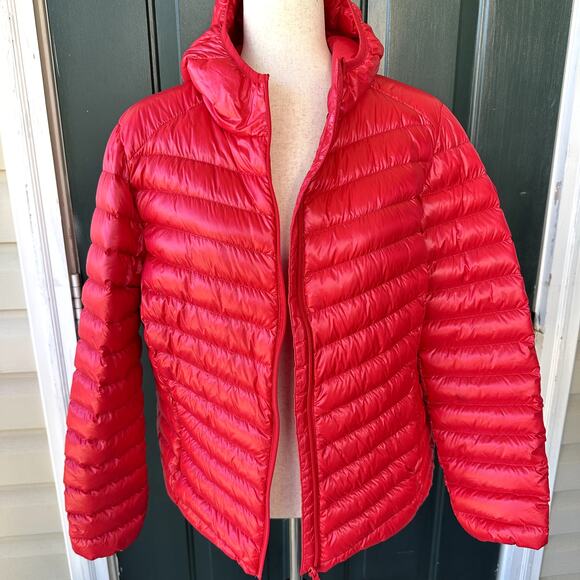 Rokka & Rolla Women's XL Red Down Puffer Ultra Lightweight Packable Coat Active - Picture 1 of 7